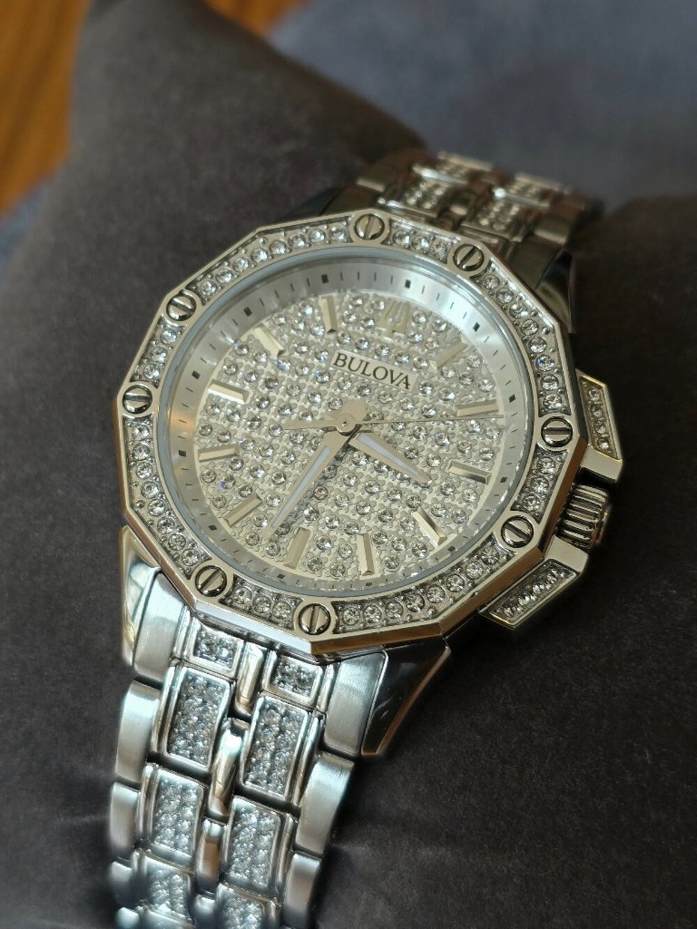 Bulova Womens's, $525 MSRP, Hand Set Crystals, Japanese, 34mm, Octava